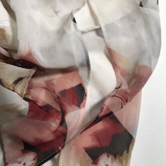 White House Black Market Zaida Boho Blouse in Ecru w/ Luscious - Picture 10 of 16